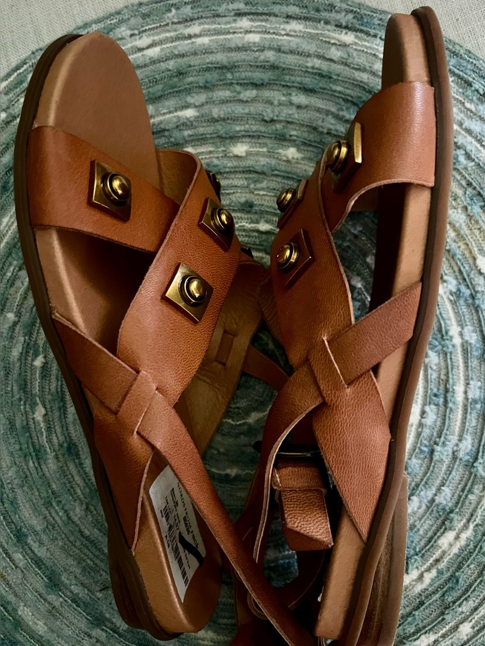 Antelope Reza Brown Studded Leather Sandals, Size 38 EU, 7.5-8 US, NWOB - Picture 9 of 12